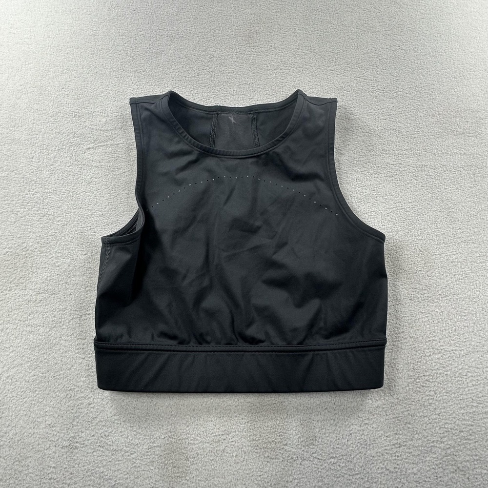 Lululemon Shirt Womens 6 Black Hotty Hot Cropped Tank Top Nulux Reflective